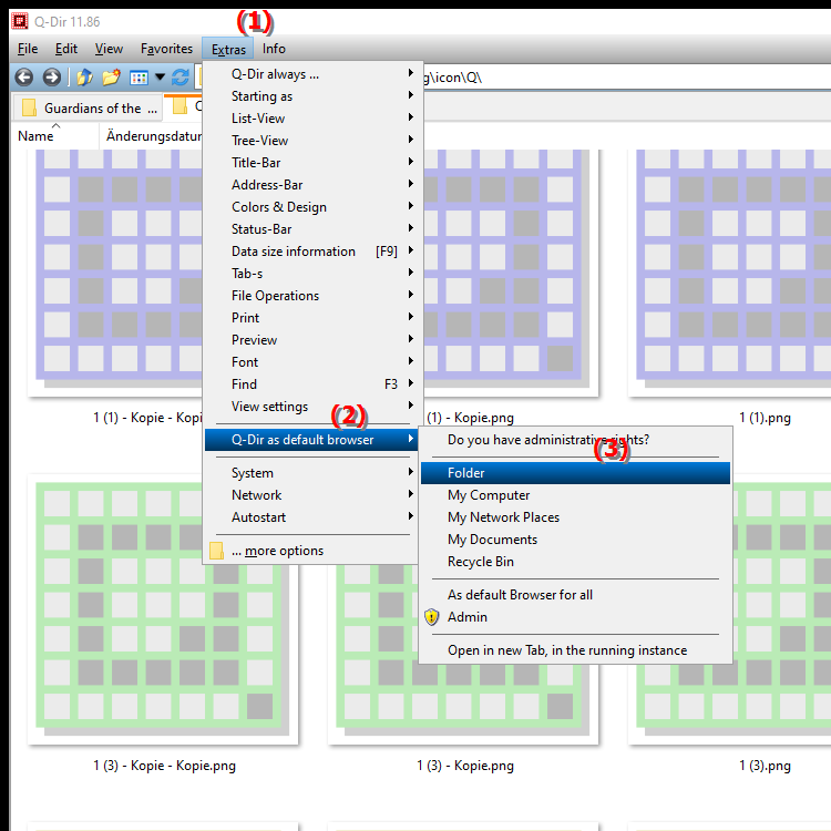 Can Quad File Explorer be set as the default file browser for folders